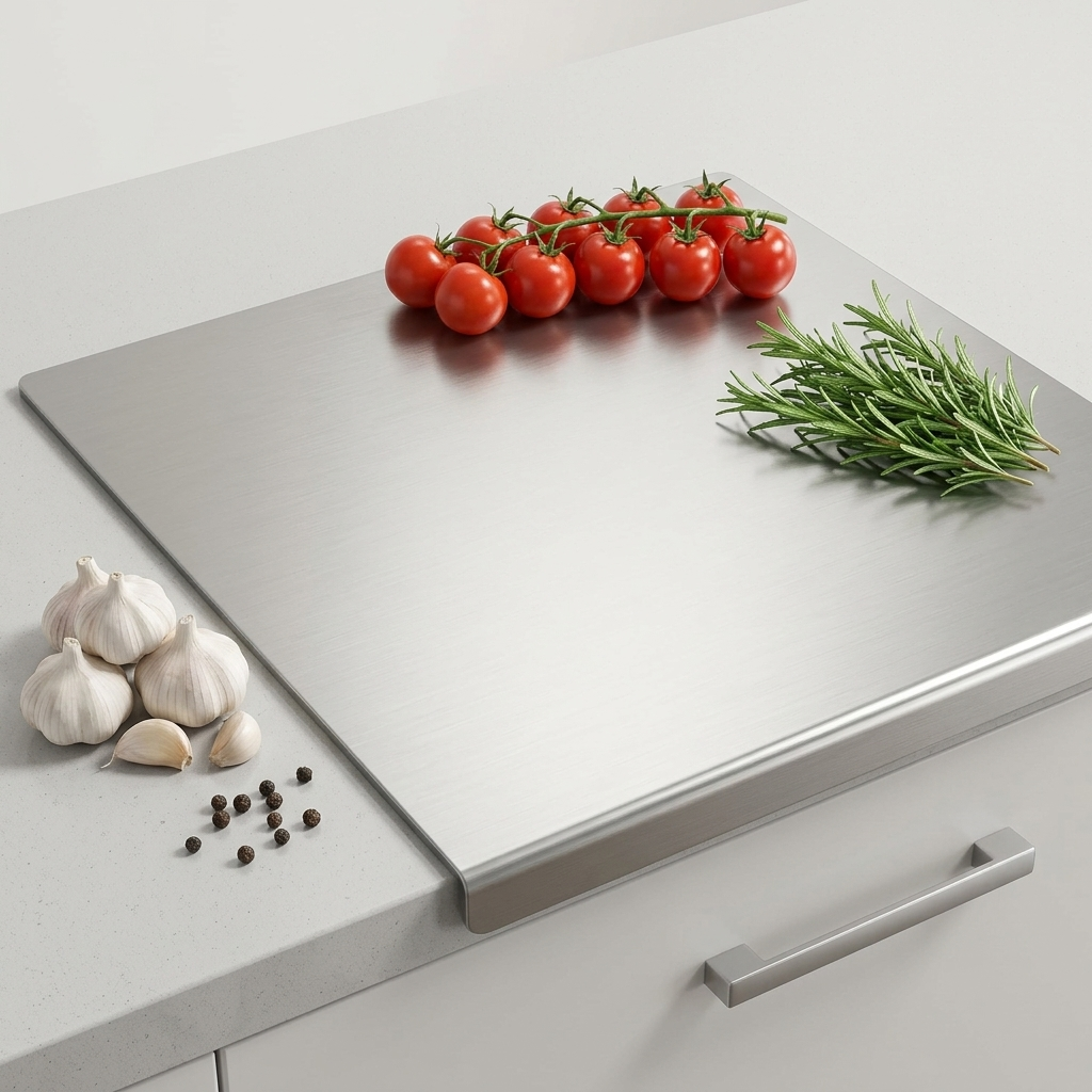 Bend SS Chopping Board (28.5*35.5 cm-1mm) - VRTAJ Kitchen Product