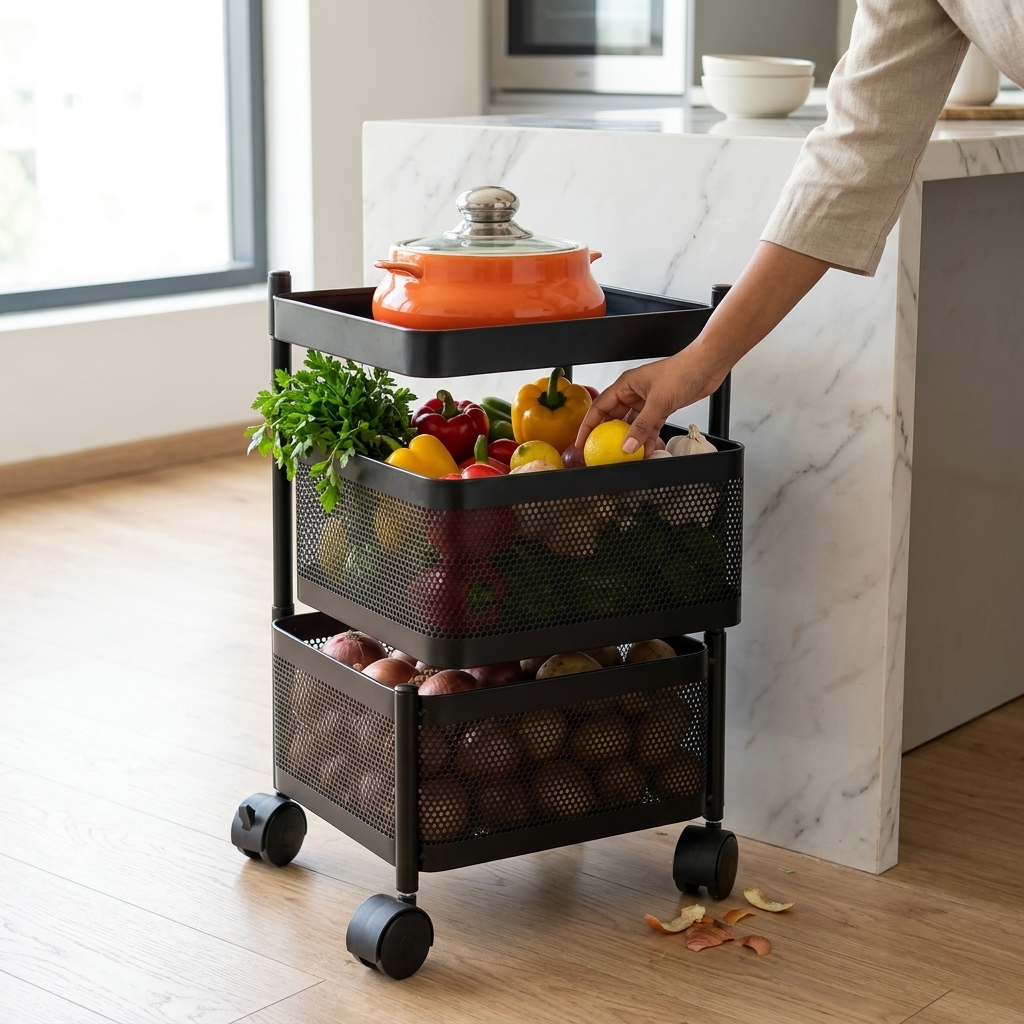 Kitchen Rotating Storage 2 Layer (square) - VRTAJ Kitchen Product